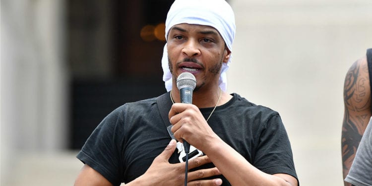 T.I. Joins Protesters In Atlant