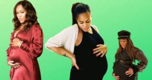 eve shows off pregnant belly