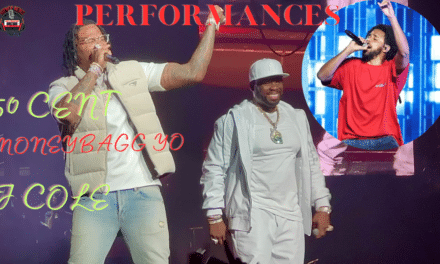 50 Cent Brings MoneyBag Yo On Stage At NY Show