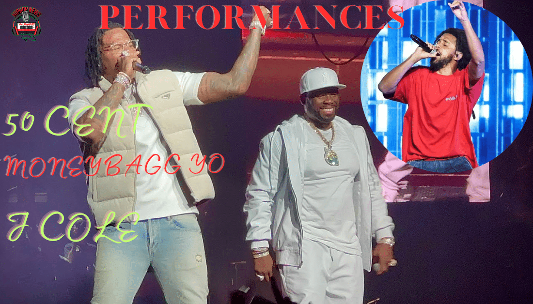 50 Cent Brings MoneyBag Yo On Stage At NY Show