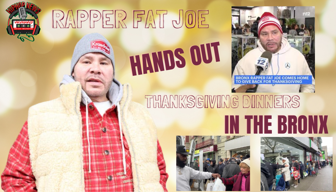 Fat Joe Hands Out Thanksgiving Dinners In The Bronx NYC