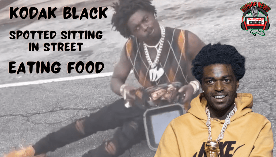 Kodak Spotted Sitting In The Street Eating